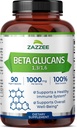 Zazzee Extra Strength 1,3/1,6 Beta Glucans, 1000 mg, 100% Concentrated, 90 Vegan Capsules, Supports a Healthy Immune System, 100% Vegetarian, All-Natural and Non-GMO