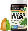 BIO KRAUTER Baume de citron Gommies - 1500 mg Résistance - 60 Échecs végétaliens - Soutien de la calamité - Extrait de feuille de baume de citron - Sans gélatine