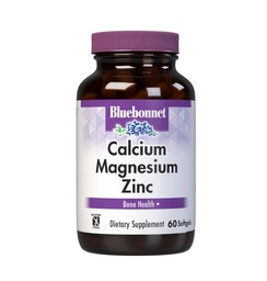 Bluebonnet Nutrition Calcium Magnésium Zinc Plus Vitamine D3, 1000 mg de Calcium, 500 mg de Magnésium et 15 mg de Zinc, 400 UI Vitamine D3, Pour des os sains forts*, sans gluten, sans fèves laitières, 60 softgel