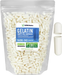 XPRS Nutra Size 00 Empty Capsules - 1000 Count Empty Gelatin Capsules - DIY Capsule Filling - Fillable Pill Gel Caps for Do-It-Yourself Supplements (White)