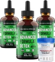 Salutem Vita™ Liquid Advanced Formula Detox - Detox Kit with Test Cup: Liquid Dietary Supplement for Total Body Cleanse - Supplement for Toxin Removal - 3 Pack - 2 Fl Oz (20 Servings)