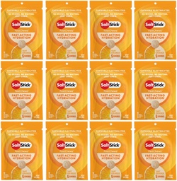 SaltStick Electrolyte FastChews - 120 Count Orange Flavor - Electrolyte Tablets for Hydration, Salt Tabs - 10 Count (Pack of 12)