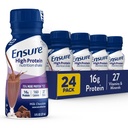 Ensure High Protein Nutritional Shake with 16g of Protein, Ready-to-Drink Meal Replacement Shakes, Low Fat, Milk Chocolate, 8 fl oz, 24Count