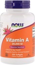 Vitamin A from Fish Liver Oil, 25000IU, 250 Sgels by Now Foods (Pack of 6)
