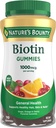 Nature's Bounty Biotin Gummy, Vitamin Supplement, Supports Healthy Hair, Skin, and Nails, Fruit Flavored Gummies, 1000 mcg, 110 Count