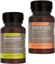 Endurance Products Resveratrol Supplement – Grape Skin Extract - 100mg Trans-Resveratrol Antioxidant and ENDUR-ACIN Niacin - Vitamin B3 Niacin 500mg Extended Release & Low-Flus