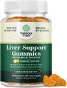 Nettoyer le foie à base de plantes Detox Gummies Foie Soutien Thistle Lait Gummies avec extrait d'artichaut Curcumine curcumine et L-Carnitine - Vegan et non-OGM - Citron doux (30 portions)