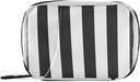 Pill Organizer Case Black and White Striped Travel Pill Box with Zipper 7 Day Portable Small Weekly Vitamine Medicine Support Sac de poche pour femmes Hommes