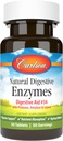 Carlson - Enzymes digestifs naturels, aide digestive #34 avec protéase, Amylase et lipase, support digestif, absorption nutritive et bien-être optimal, 50 comprimés