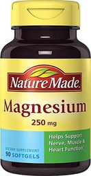 Nature Made Magnesium 250 mg Liquid Softgels 90 ea (Pack of 2)