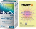Vitron-C High Potency Iron Supplement, Immunt Support 60ct and Mag-Ox 400 Magnesium Mineral Supplement 60ct