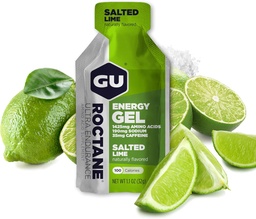 Gu Energy Roctane Ultra Endurance Energy Gel, nutrition sportive sur le trajet pour la course, le vélo, la randonnée ou le ski, la chaux salée, 24-Count