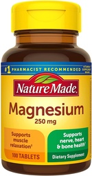 NATURE MADE Magnésium, 250 mg, Comprimés, 100 ct