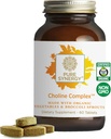 PURE SYNERGY Choline Complex (complexe de Choline de Végétalienne) Supplément de Choline végétalisé avec des aliments organiques entiers (complexe biodisponible non OGM) pour la grossesse, le cerveau et la santé du foie (60 comprimés)