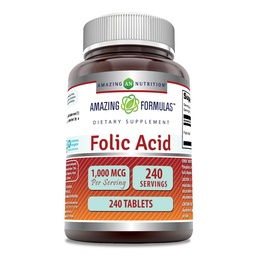 Formules étonnantes Acide folique 1000 Mcg (1 Mg)