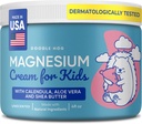 Crème Magnésium DOODLE HOG pour les enfants - Apaisant Relief & Relaxation avec Calendula, Aloe Vera, Beurre de karité - Crème Magnésium Topique pour le Sommeil - USA Made - (4 oz, Sans parfum)