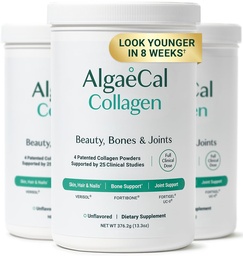 ALGAECAL Collagen Peptides Powder – Multi Collagen Peptides with VERISOL®, FORTIGEL®, UC-II®, FORTIBONE®, Hydrolyzed Collagen for Women & Men, Type 2 Collagen, 30 Servings (3 Packs)