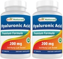Meilleur Acid Hyaluronique Naturel 200 mg 120 Comprimés (non-OGM, sans gluten) - favorise la peau et la fonction articulaire saine jeunes (120 Nombre (paquet de 2))