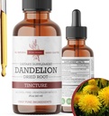 Teinture de racine de dandelion 2 oz – Extrait de plantes sans alcool – 670 mg par portion – Glycérine-basée, végétalien, non-OGM, sans sucre ajouté – Dandelion gouttes de supplément liquide