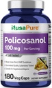 NusaPure Policosanol 100mg 180 Veggie Capsules (Vegan, Non-GMO)