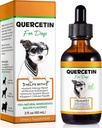 Quercetin pour chiens, gouttes liquides Quercetin pour chiens, complément à base de plantes Quercetin pour chiens, soulagement de l'allergie, santé cellulaire, amélioration immunitaire, antioxydant -60 ml