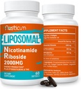 Supplément liposomique nicotinamide riboside 2000 MG avec TMG & Pterostilbène, supplément de stimulation NAD+ à haute biodisponibilité, supérieur au Niacinamide pour l'énergie, l'immunité, la résistance à l'âge, 120 Softgels