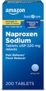 Amazon Basic Care Naproxen Sodium Tablets, 200 Count (Pack of 1) (Packaging may vary)