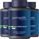 ProHealth NAD Triple Boost. Optimisateur 3X NAD+. Doctor Formulé, supplément de force supplémentaire, comprend 500mg Niagen Nicotinamide Riboside NR (l'ingrédient actif dans NMN) 30 portions (3 pack)
