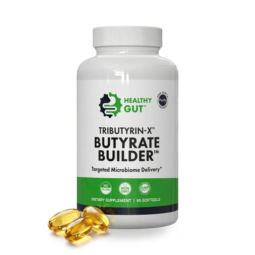 Healthy Gut Tributyrin-X | Most Bioavailable Butyrate Supplement for Gut Health & Leaky Gut Support | 99% Pure w/Zero Odor | 90 Softgels