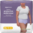 Amazon Basics Incontinence Underwear for Women, Protective, Disposable, Postpartum, Maximum Absorbency, XX-Large, Lavender, 14 Count