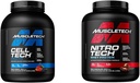 MuscleTech Creatine Monohydrate Powder Cell-Tech Creatine Powder & n Powder Nitro-Tech Whey Protein Isolate & Peptides | Milk Chocolate, 4 Pound (Pack of 1), 40 Servings
