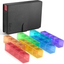 Compartiments plus profonds et plus grands Daily Pill Organizer AM PM Medicine Pill Box, support hebdomadaire de 7 jours - Zzteck PU cas de voyage en cuir jour nuit grand rappel de médicaments distributeur récipient de vitamine