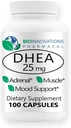 Micronized for Superior Absorption DHEA 25mg Derived from Wild Yam Support Immune Health, Brain, Bones, Muscles - 100 Capsules