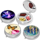 Mignon petite coque à pilules pour Pockets & Purses, Élégante boîte à pilules fait un grand cadeau,2 Compartiment médecine de voyage Organisateur magasins Progestérone, pilules de capsule, Ibuprofène, vitamines, boucles d'oreilles Retour