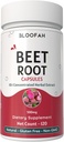 Capsules de racines de betteraves 500mg="Concentré 10:1 Extrait Beta vulgaris=" Supplément naturel à base de plantes" Non-OGM, sans gluten.
