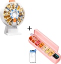 Daviky Pill Dispenser Daily, Large Pill Organize,Automatic Pill Dispenser, Smart Pill Organizer with Alarm