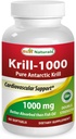 Meilleur gel doux d'huile de krill naturel, 1000 mg, 60 Nombre