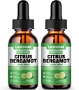 2 Pack 3000mg Citrus Bergamot gouttes liquides - Haute Absorption - Cholestérol Abaissant Supplément pour le support immunitaire anti-âge, Cholestérol Hight - Soursop Bitters Liquide, 4 Fl Oz