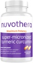 Nuvothera Super-Micronized Curcumin Capsules 1 mois d'approvisionnement Absorption rapide, racine entière, non-OGM, supporte l'articulation, la peau, la santé des Guts et les antioxydants (60 capsules)