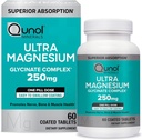 Qunol Magnesium Glycinate Complex, Gentle on Stomach, 250mg One Pill Dose, Superior-Absorption Magnesium, Nerve, Bone and Muscle Health Supplement, 60 Count (Pack of 1)