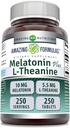 Formules étonnantes Melatonin Plus L-Theanine 10 mg Comprimés Suppléments de non-OGM , sans gluten , Fabriqués aux États-Unis (10 mg, 250, Compte)
