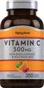 Piping Rock Vitamine C 500mg.300 Caplets avec HIPS de Rose et bioflavonoïdes Supplément pour les femmes et les hommes.