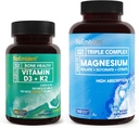 BioEmblem Triple Magnésium Complexe 180 Capsules avec Vitamine D3 K2 90 Capsules