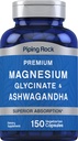 Pipping Rock Magnésium Glycinate et Ashwagandha de 150 Capsules de Formule Premium Complexe de Supplément Végétarien de l'Ashwagandha