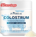 Bovin Colostrum pour les humains, 60% lgG 3000 mg Colostrum poudre Supplément Colostrum pour la santé Gut, Immune Support, Facile à mélanger Poudre de colostrum gras, 50 portions