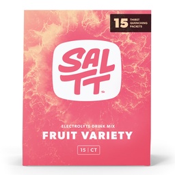 SALTT Electrolytes Powder Packets, Fruit Variety Pack (15 Packets) - Magnésium, Potassium, Sodium, Trace Minerals - Vegan & Gluten Free - Voyage Essentials - Fabriqué aux États-Unis