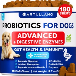 Probiotics for Dogs - 180 Chews - Dog Yeast Probiotic - Dog Probiotics | Dog Probiotics for Yeast, Itchy Skin and Itchy Ear - w/ Prebiotics, Digestive Enzymes - Gut Health Probiotic Chews for Dogs