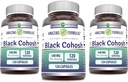 Formules étonnantes Black Cohosh 540mg 120 Capsule Supplément , sans OGM , sans gluten , Fabriqué aux États-Unis (3 Pack)