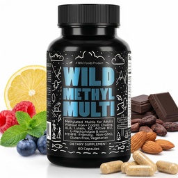 Wild Methylated Multivitamin for Men & Women, MTHFR Supplement, 60 Capsules