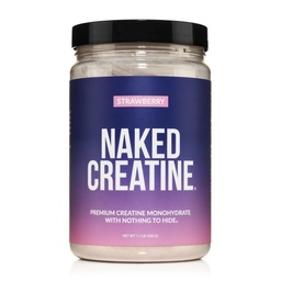 NAKED Creatine - Strawberry Flavored Creatine Monohydrate - Real Strawberry Powder, No Additives, Muscle Growth, Vegan, Non-GMO, Gluten Free, Soy Free - 45 Servings